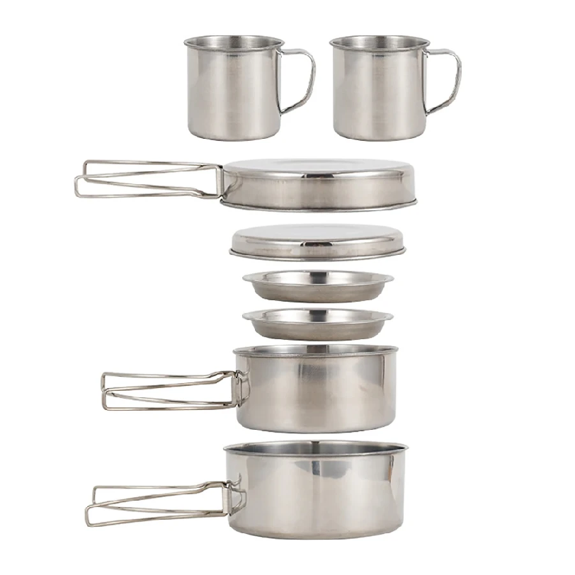 Camping Cooking Ware - 8 stks/set Camping Kookgerei Mess Kit