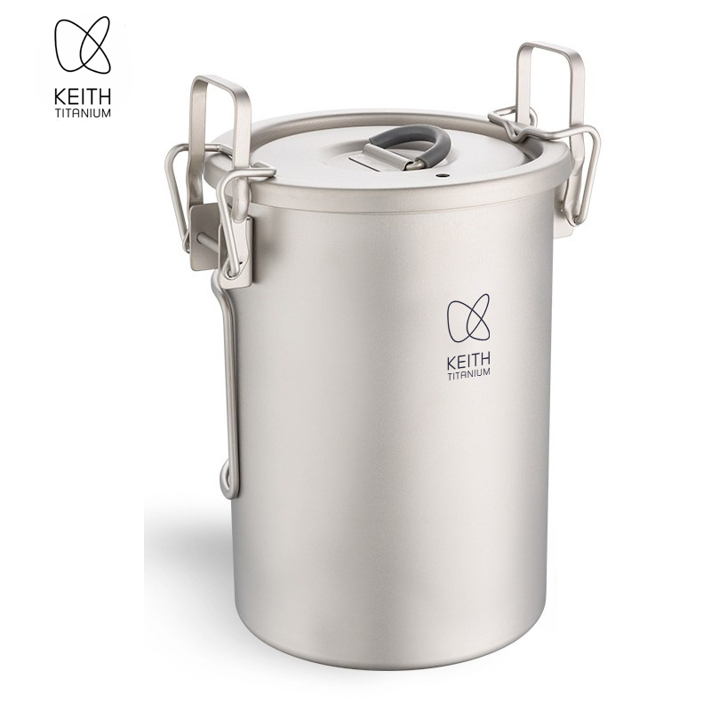 Camping Cooking Ware - KEITH Pure Titanium Rijstkoker, 900ml Ultralichte