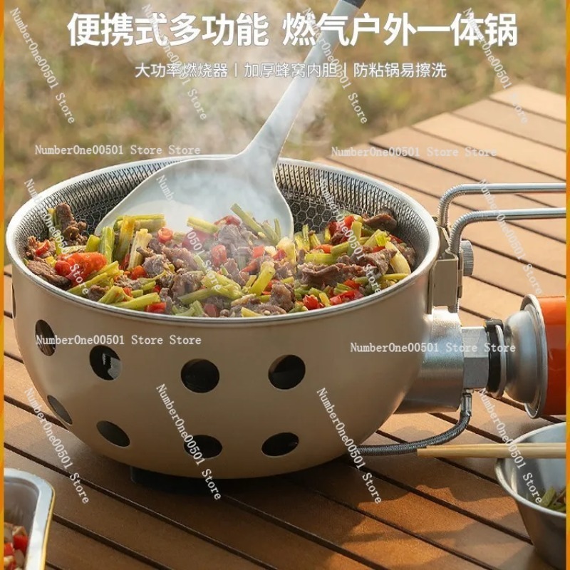 Camping Cooking One Pot - Draagbare buitenkookpot, alles-in-één campingkookset voor rijst,