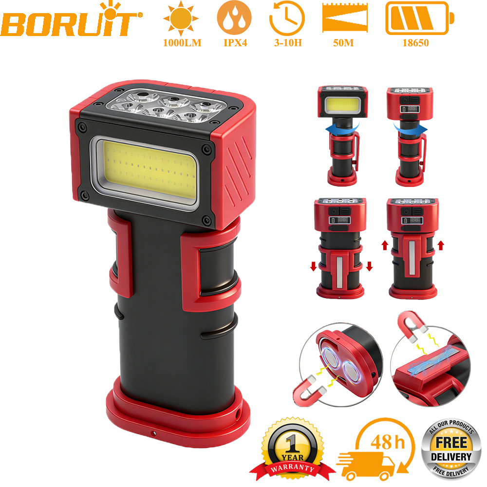 Camping Cooking Fish - BORUiT COB LED-werklamp 1000LM Type-C oplaadbare