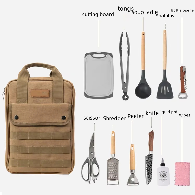 Camping Cooking Accessories Set - Camping kookgerei accessoires set, 12-delige draagbare