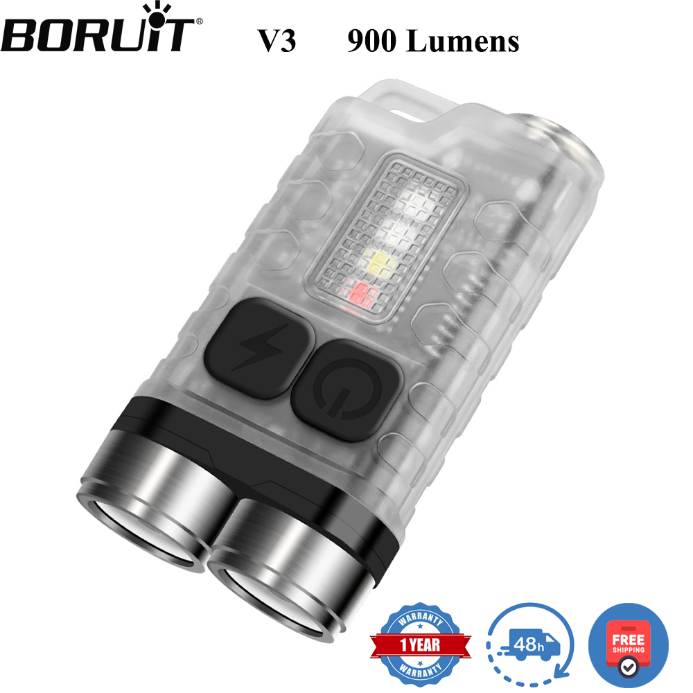 Camping Cooking Fish - BORUiT V3 LED-sleutelhanger Draagbare 900LM EDC