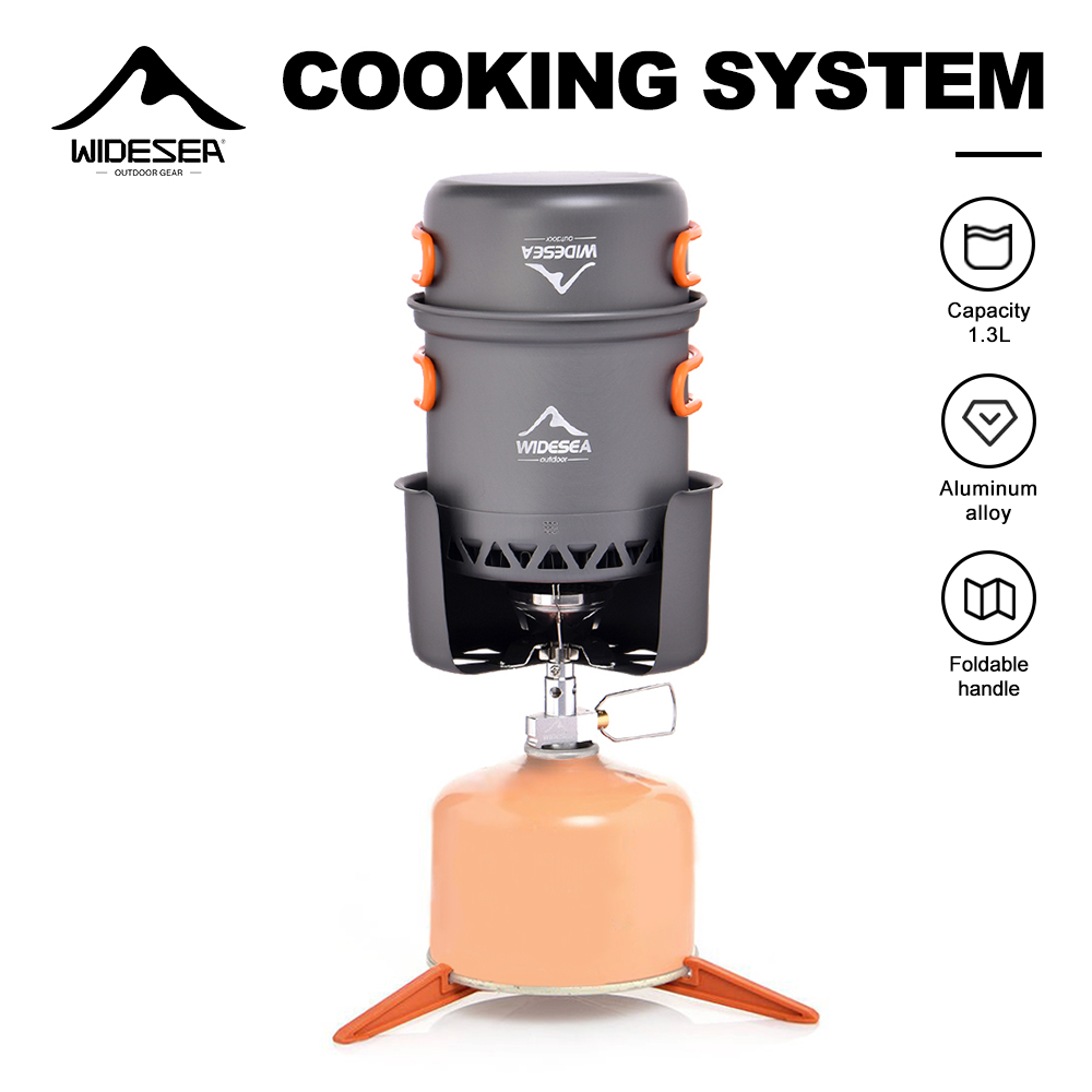 Camping Cooking One Pot - Widesea Draagbare Camping Kachel Set Aluminium