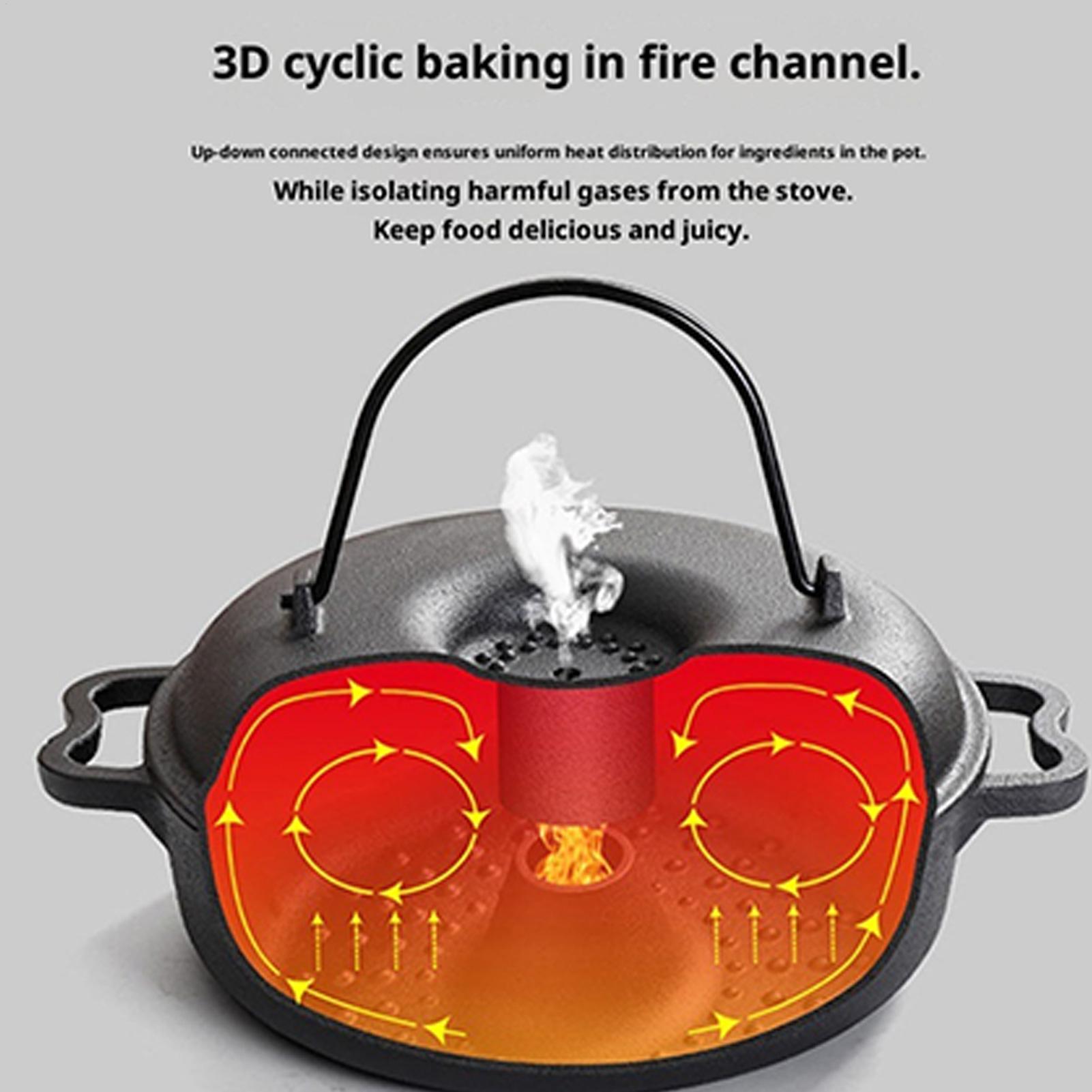 Camping Cooking Cast Iron - Ketelpot voor koken Antiaanbaklaag Kookgerei met