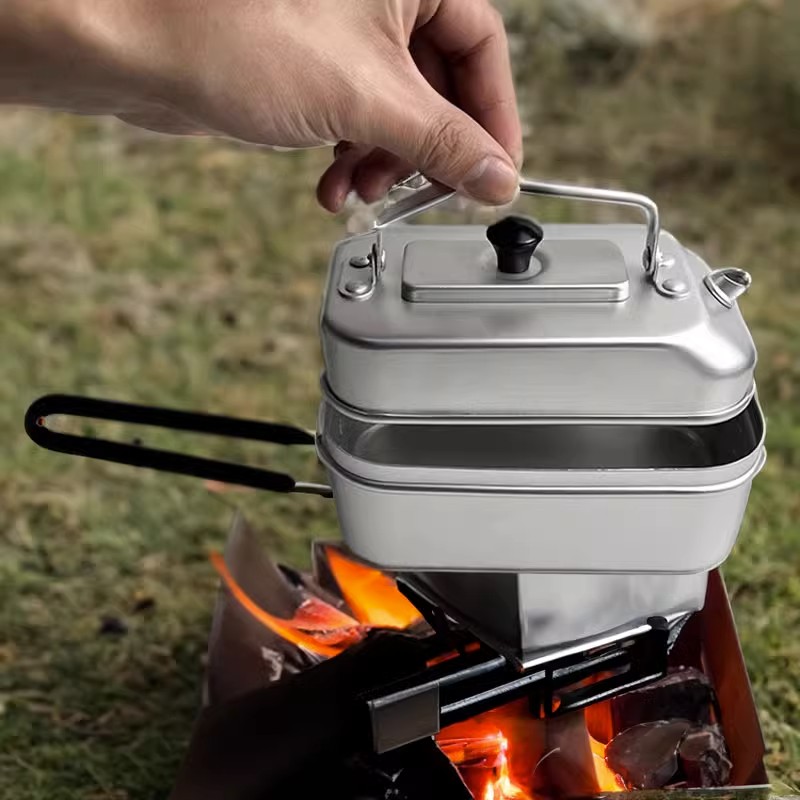 Mess Kit Titanium - Ultralichte Draagbare Picknick Camping Toeristenketel Theepot