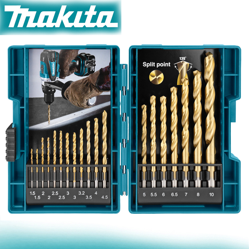 Mess Kit Titanium - Makita D-67527 HSS TiN Metaalspiraalboorset 19-delig