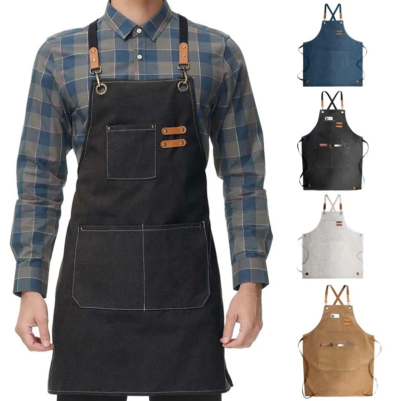 Camping Cooking Apron - Huishoudelijke canvas schort Oliebestendig Kan handen