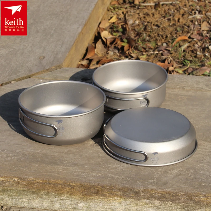 Camping Outdoor Cooking Set - Keith 3PCS Titanium Kookgerei Pannen Kommen