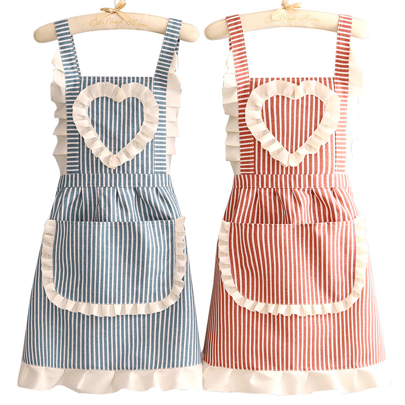 Camping Cooking Apron - Schort met ruches voor dames, katoen-linnen,