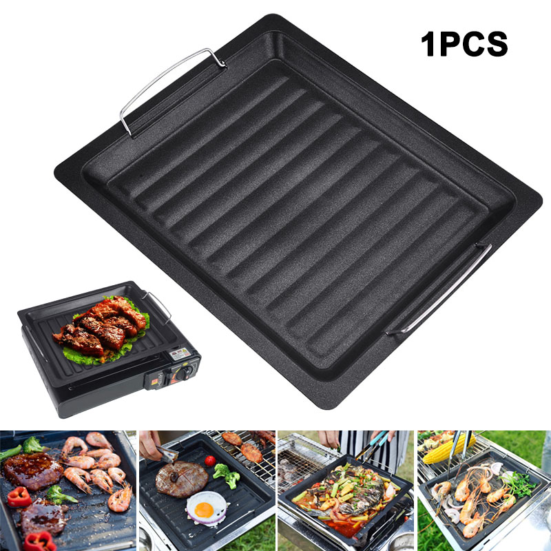 Camping Cooking Ware - Buiten dikke vierkante grillpan met twee