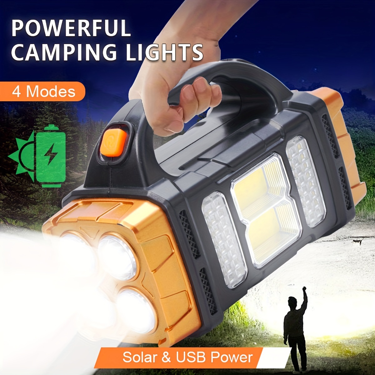 Camping Cooking Fish - Nieuwe upgrade oplaadbare krachtige zonne-energie LED-zaklamp