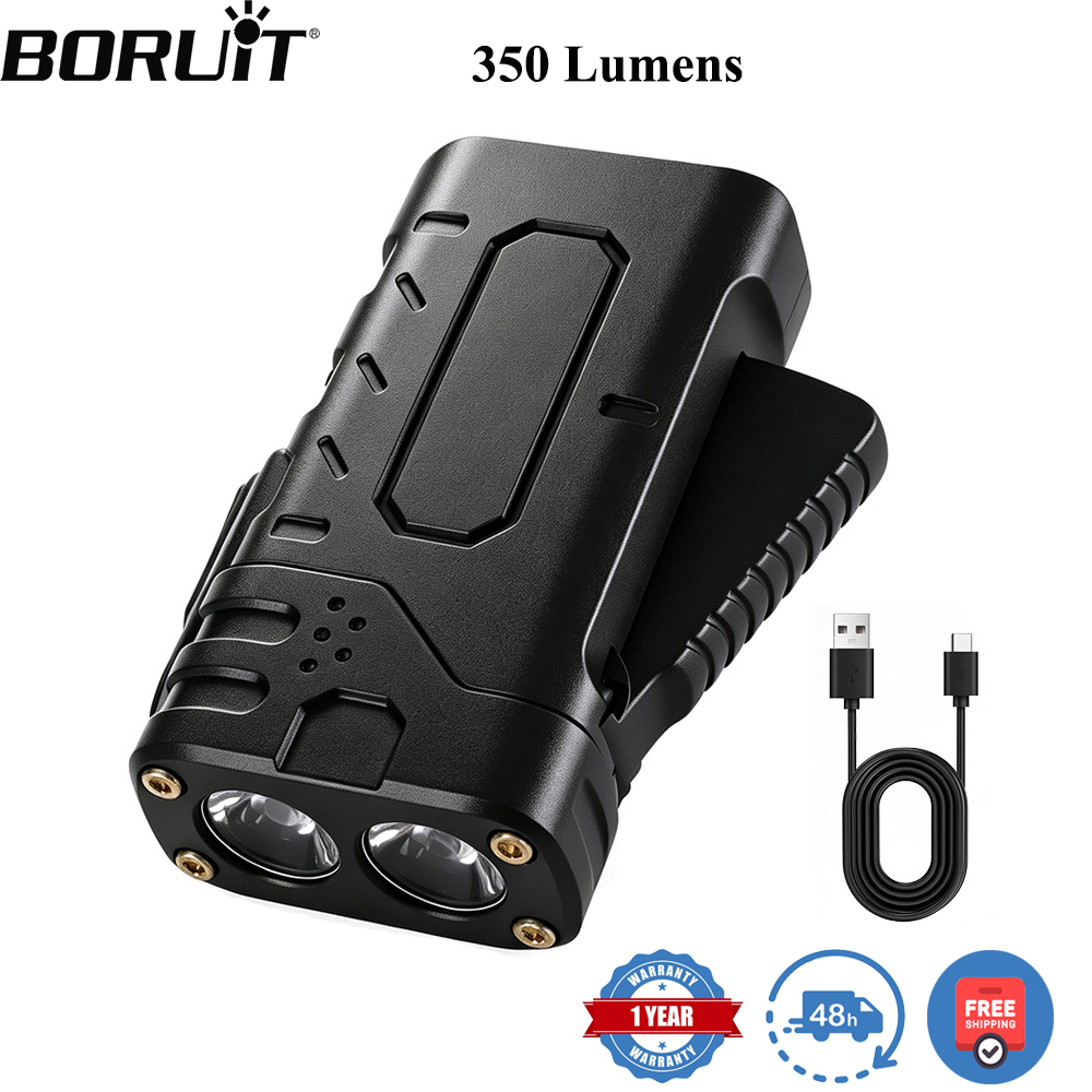 Camping Cooking Fish - BORUIiT Handkruk EDC LED-zaklamp Type-C Oplaadbare