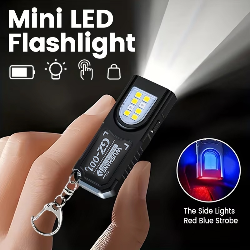 Camping Cooking Fish - Multifunctionele sleutelhangerzaklamp USB oplaadbare mini-zaklamp met