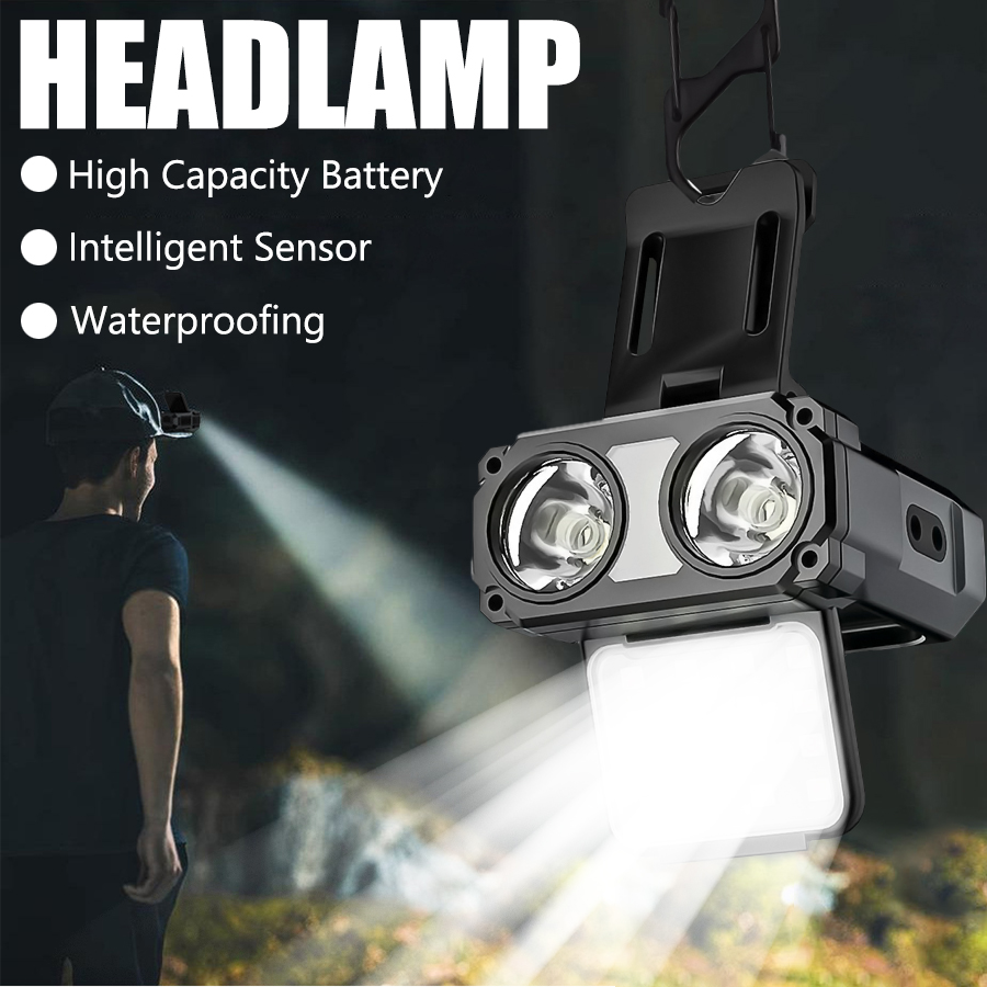 Camping Cooking Fish - Sensor COB LED-koplamp Cap Clip Light