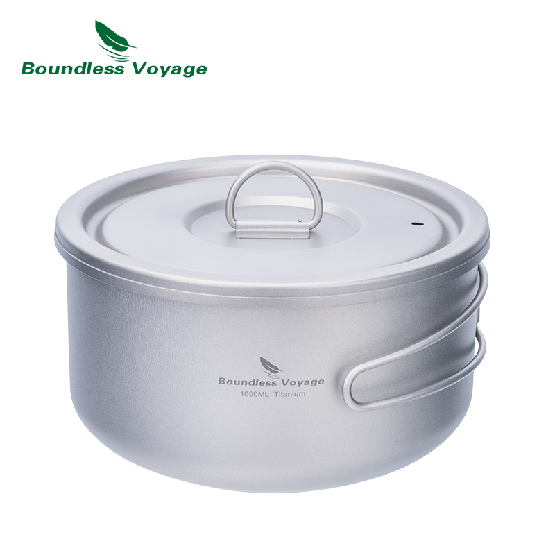 Camping Cooking Ware - Boundless Voyage Titanium Campingpot met Deksel