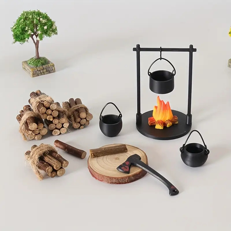 Camping Cooking Accessories - Mini Kampvuur Hangende Kachel Pot Poppenhuis