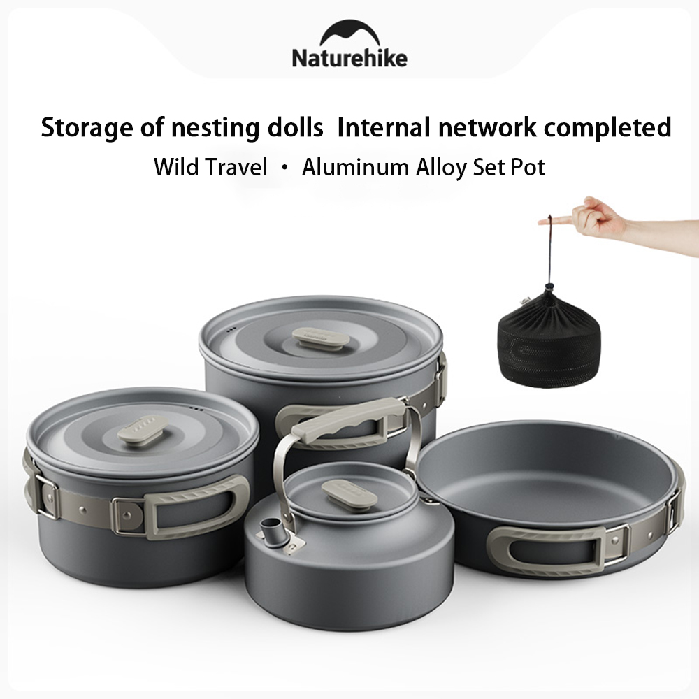 Camping Cooking Set Compact - Naturehike Outdoor Pot Set, Camping Kookuitrusting,