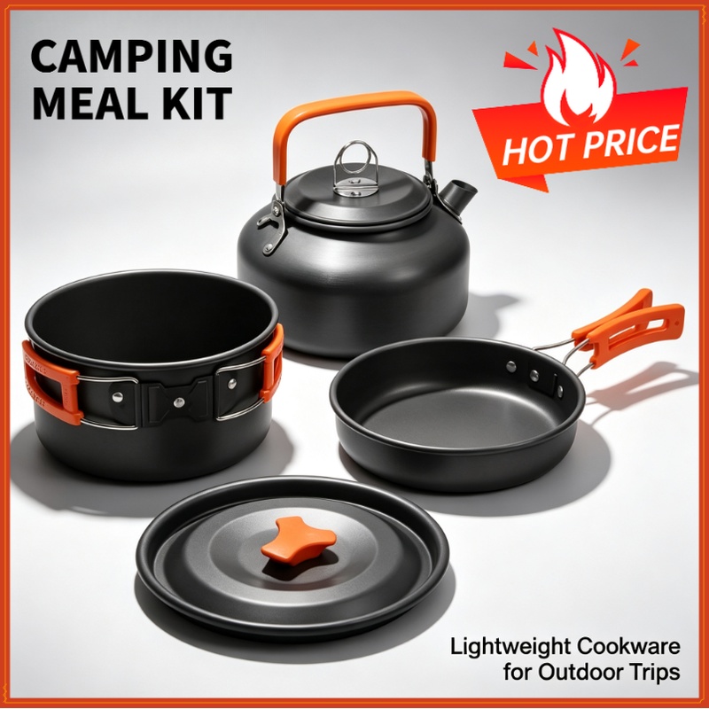 Camping Cooking Ware - Campingkookset Campingkookgerei Reisservies Outdoor Picknickset Theepot