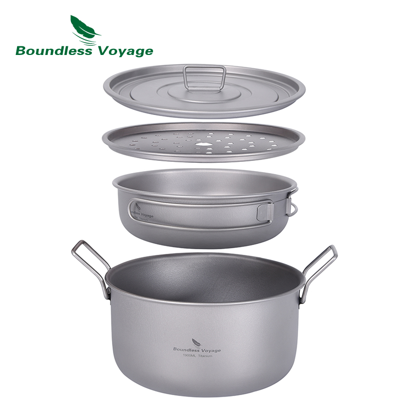 Mess Kit Titanium - Grenzeloze Reis Camping Kookpot Multifunctionele Titanium