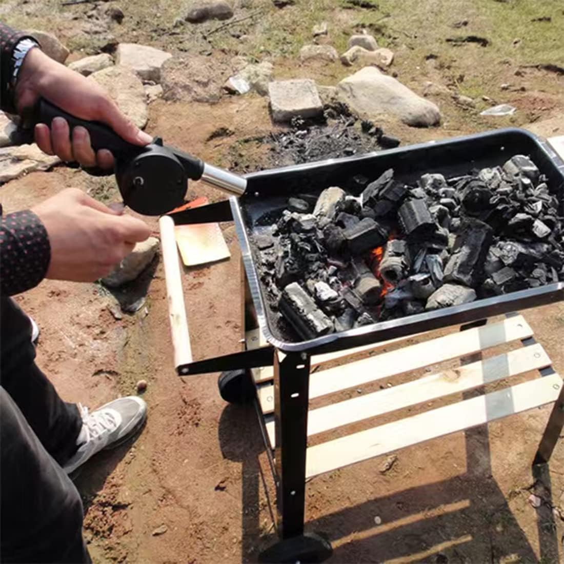 Buiten koken Barbecue Blower D - Camping Cooking Accessories Set recensie en prijs
