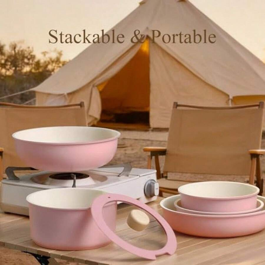 19-delige pannenset met antiaa - Camping Cooking Set Detachable Handle recensie en prijs
