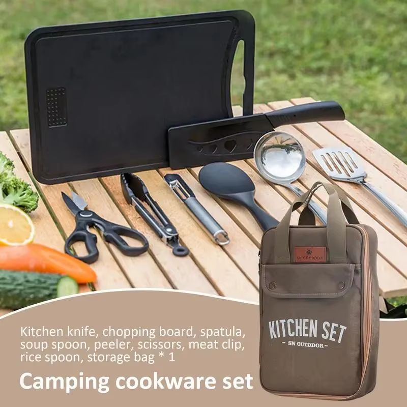 8-delige campingkeukenset met  - Camping Cooking Ware recensie en prijs