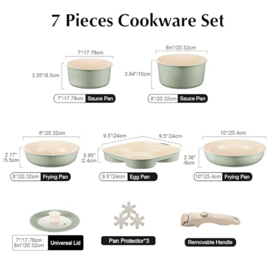 Keramische pannenset antiaanba - Camping Cooking Set Detachable Handle recensie en prijs