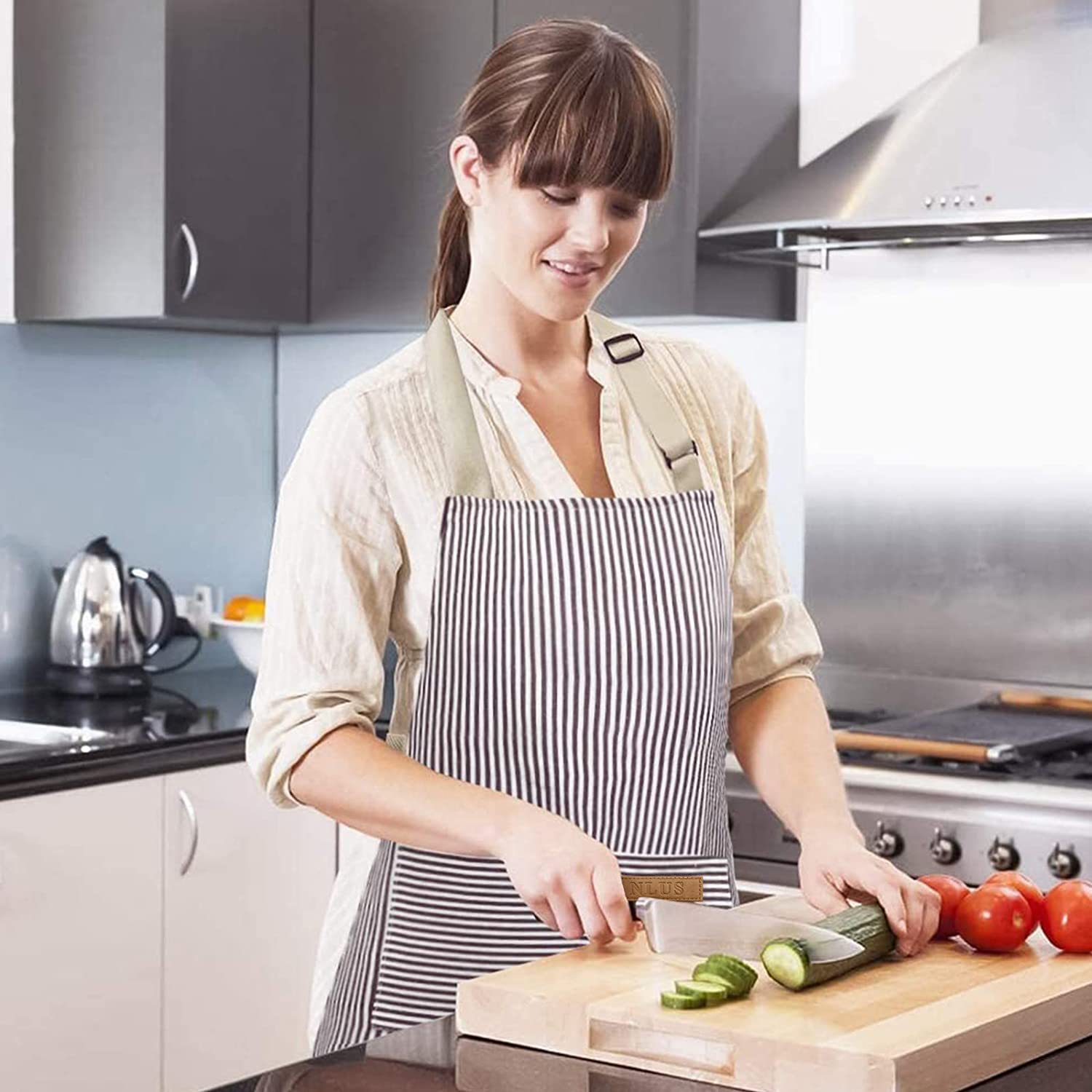 Zwart wit gestreept keukenscho - Camping Cooking Apron recensie en prijs