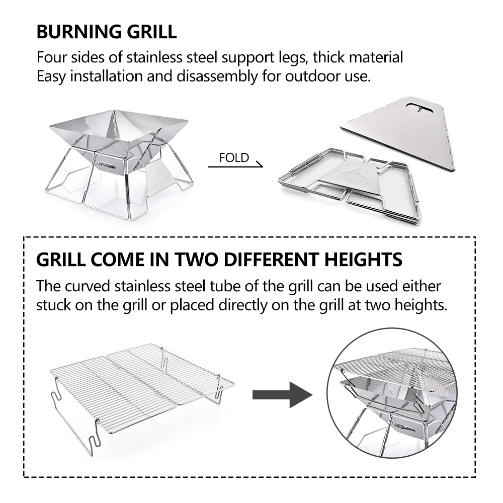 Widesea winddichte houtgestook - Camping Cooking Meat recensie en prijs
