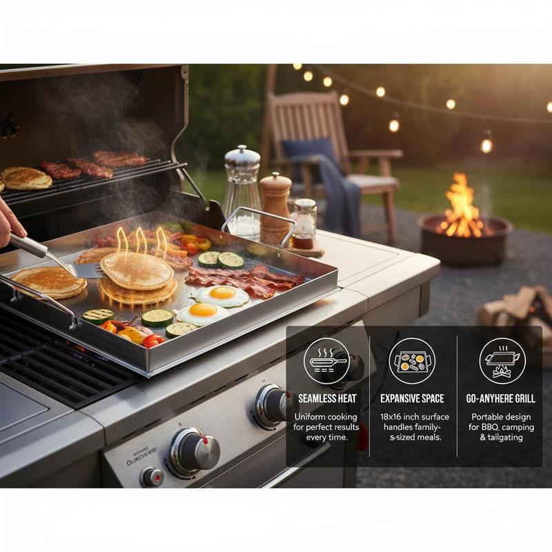 Universele platte bakplaat 18x - Camping Outdoor Cooking Set recensie en prijs