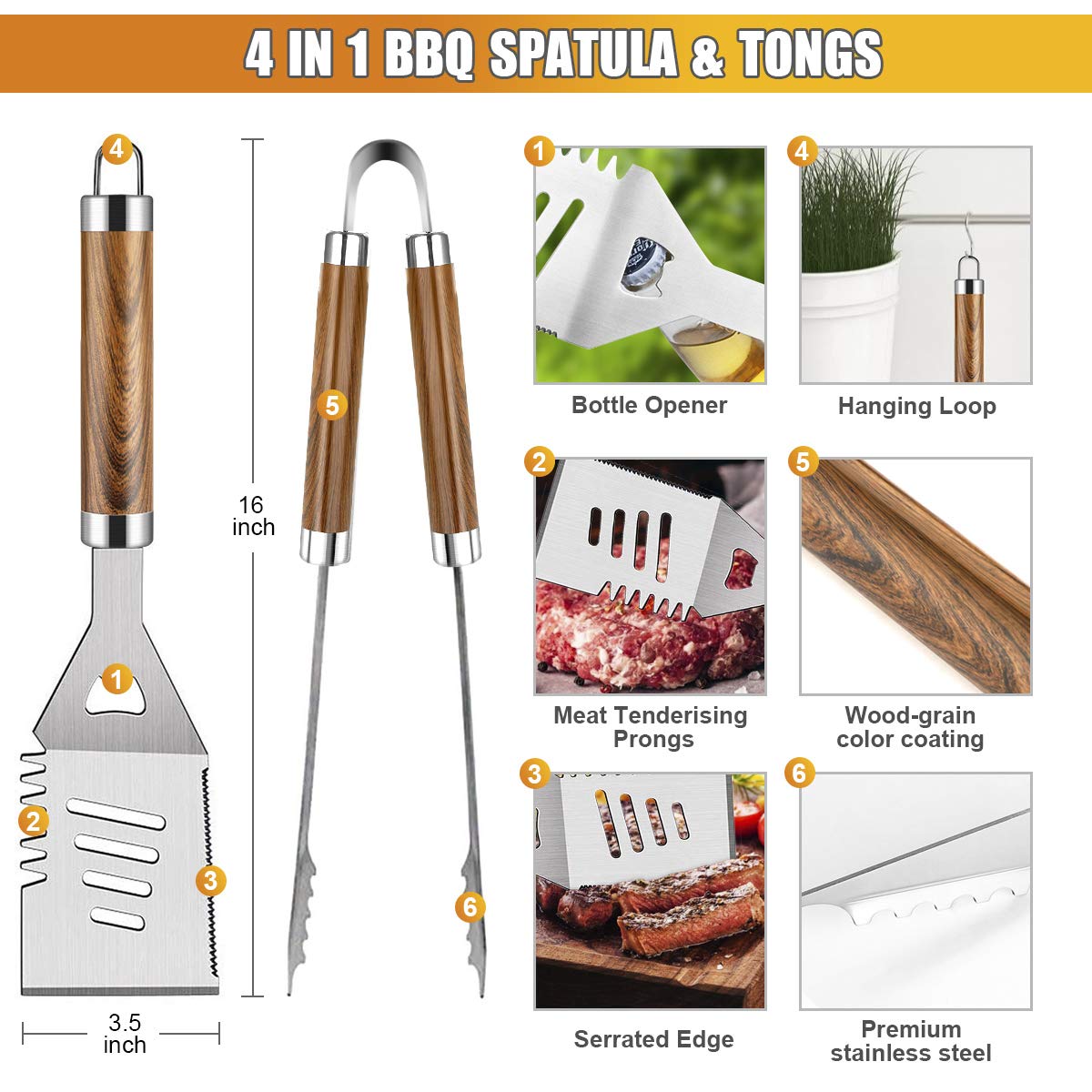 38 STKS BBQ Grill Accessoires  - Camping Cooking Accessories Set recensie en prijs