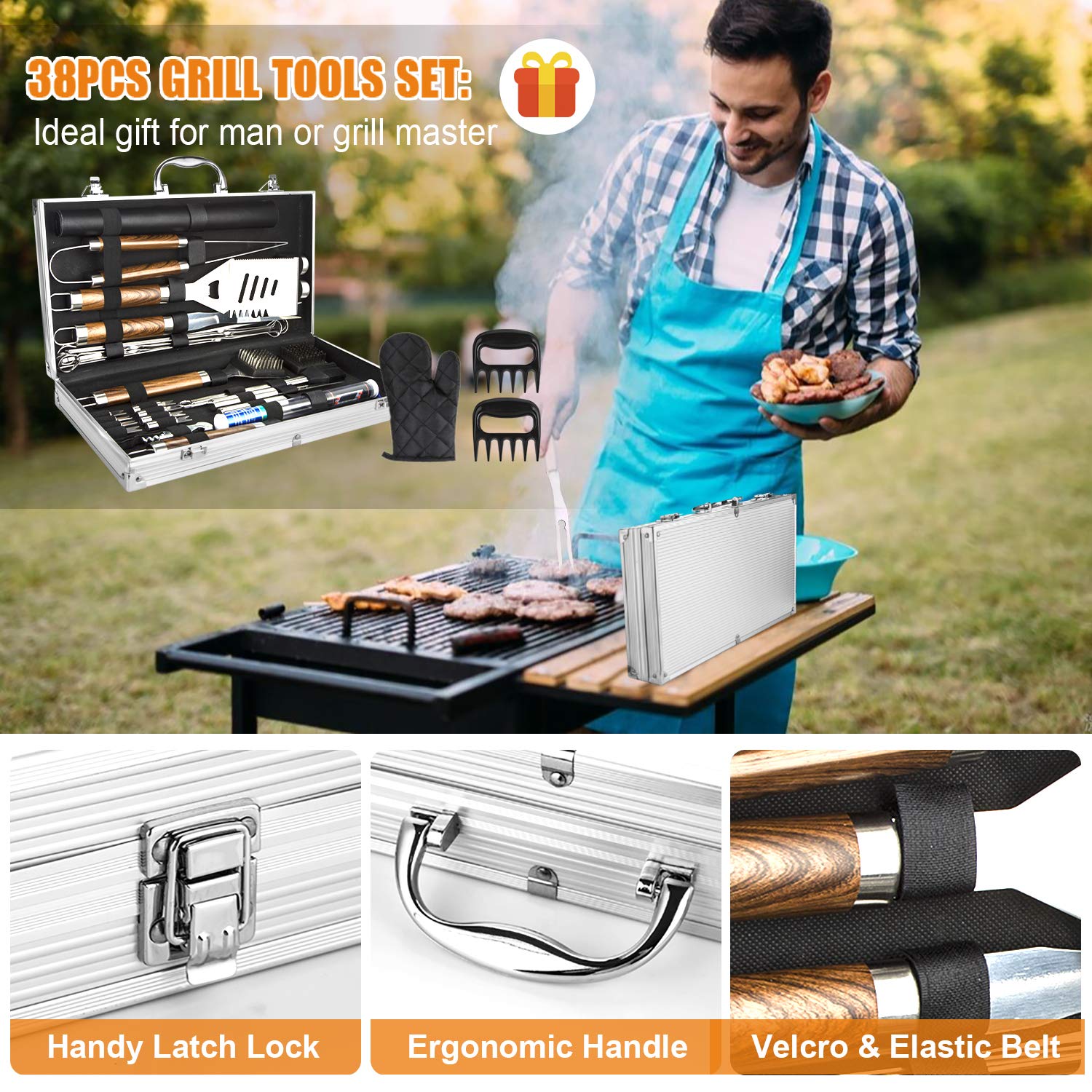 38 STKS BBQ Grill Accessoires  - Camping Cooking Accessories Set recensie en prijs
