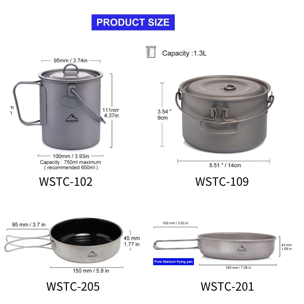 Widesea Camping Tafelgerei Tit - Mess Kit Titanium recensie en prijs