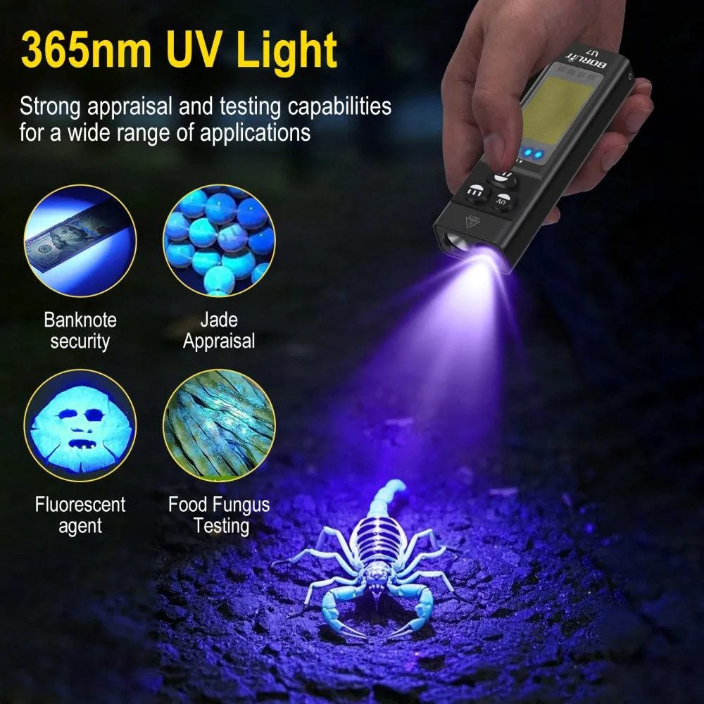 BORUiT U7 UV LED EDC Zaklamp 1 - Camping Cooking Fish recensie en prijs
