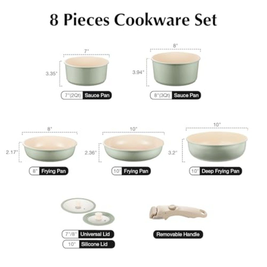 Keramische pannenset antiaanba - Camping Cooking Set Detachable Handle recensie en prijs