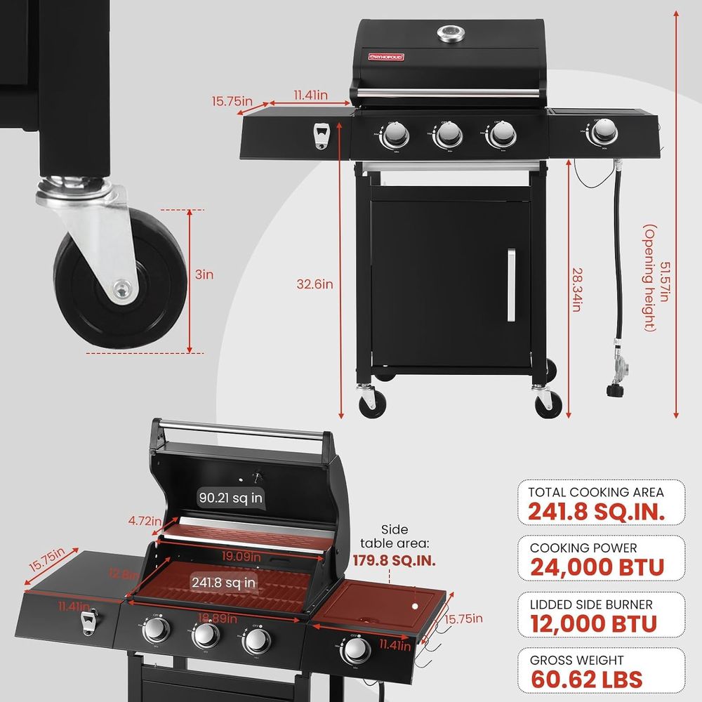 3-pits propaangasgrill met zij - Camping Cooking Top recensie en prijs