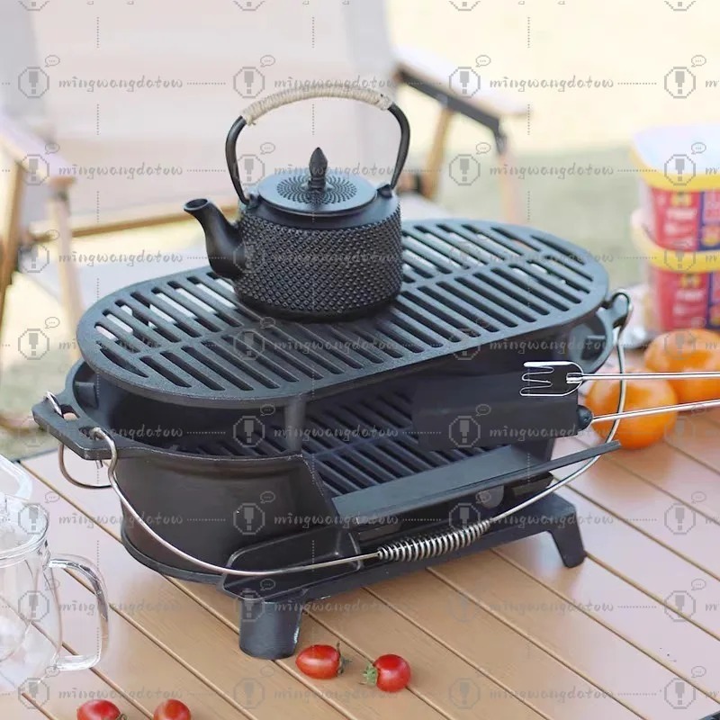 Gietijzeren houtskoolgrill, ni - Camping Cooking Cast Iron recensie en prijs