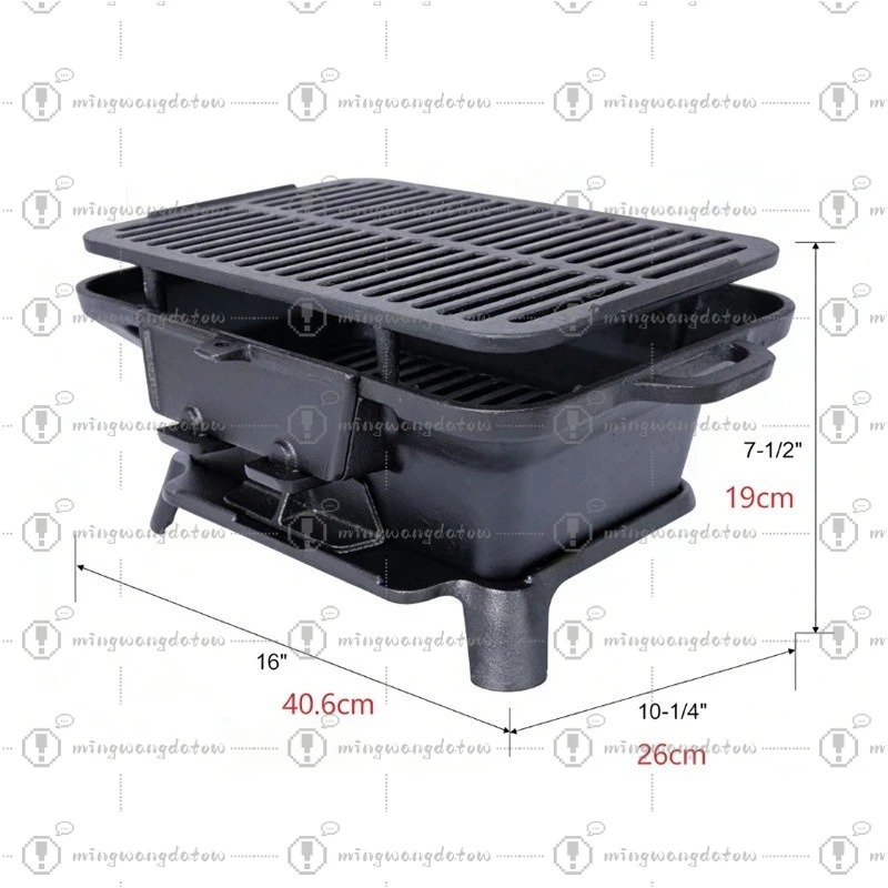 Gietijzeren houtskoolgrill, ni - Camping Cooking Cast Iron recensie en prijs