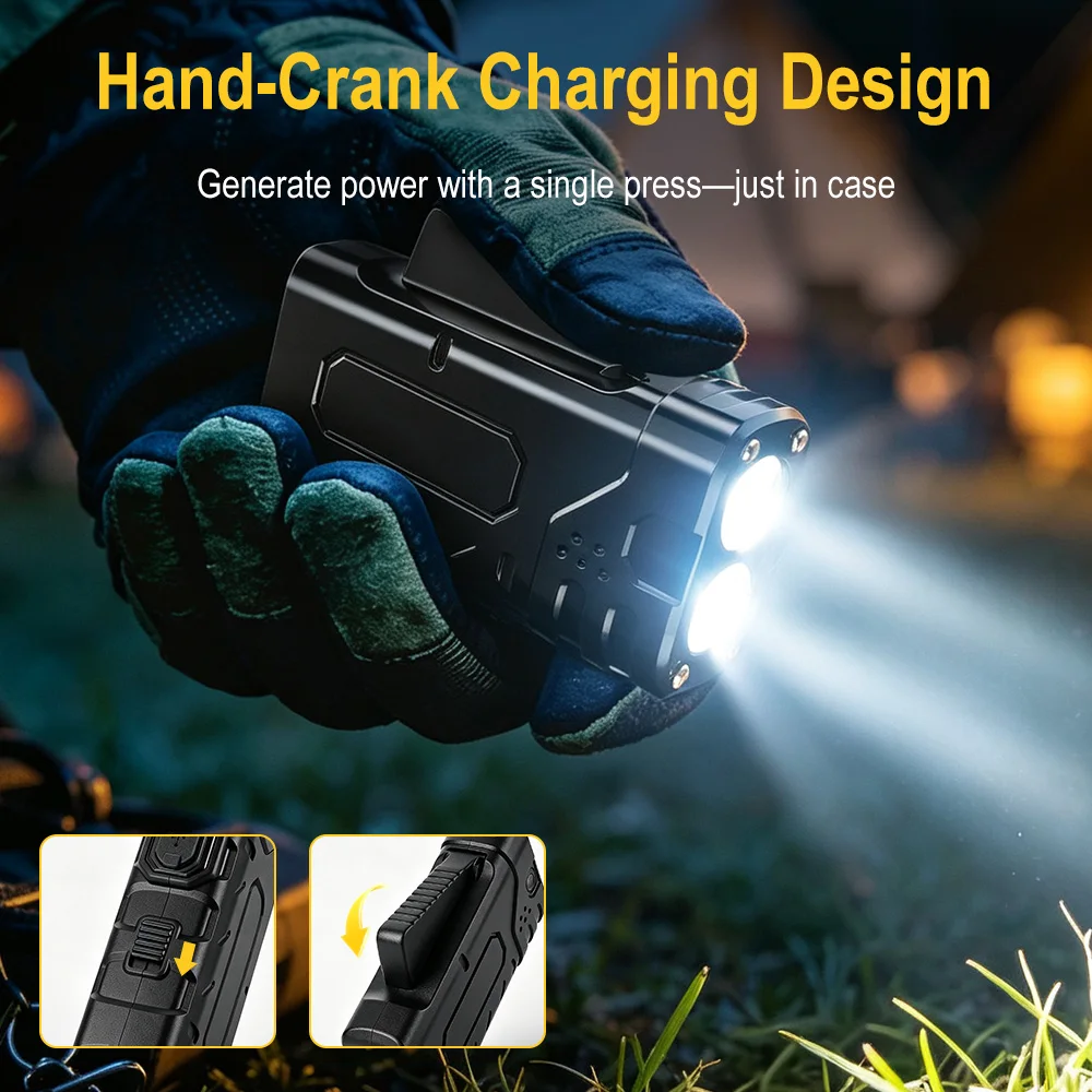 BORUIiT Handkruk EDC LED-zakla - Camping Cooking Fish recensie en prijs