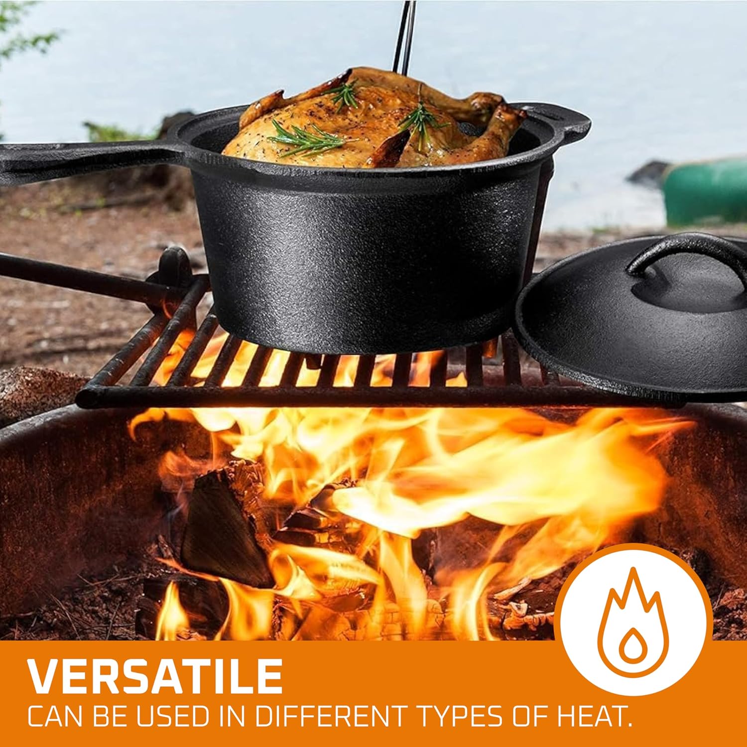 Camping kookset van 7 delen. V - Camping Cooking Cast Iron recensie en prijs
