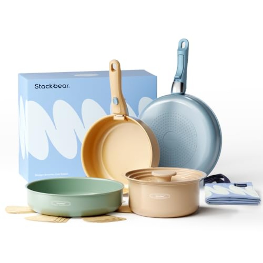 Keramische kookset, pannen en  - Camping Cooking Set Detachable Handle recensie en prijs