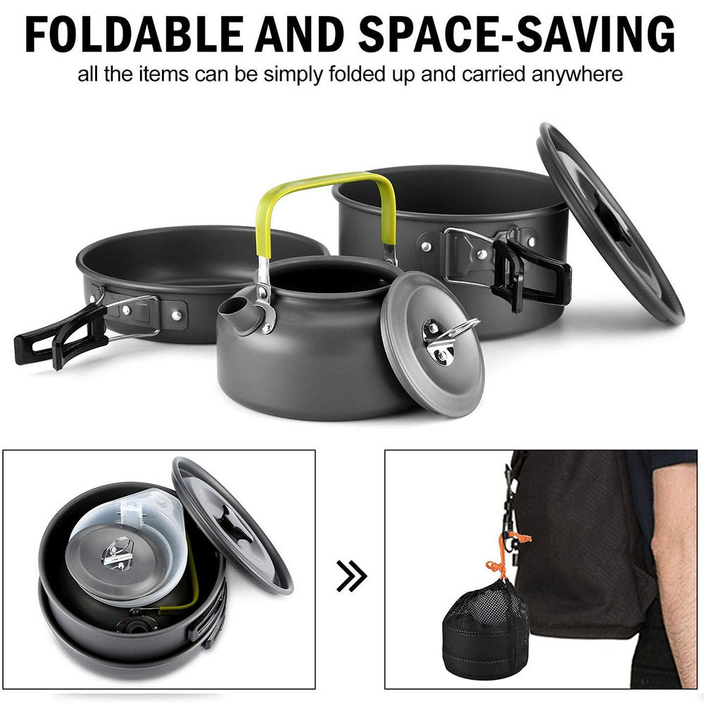 Outdoor kookgereiset voor kamp - Camping Cooking Set Compact recensie en prijs